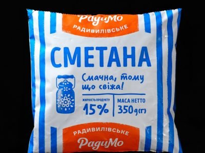 Сметана 15% плівка, 350 г